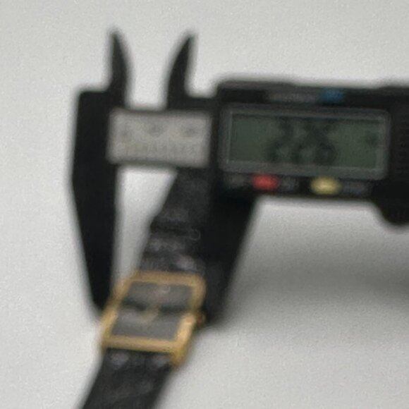 Vintage Jaques Prevard Tank Watch Women Gold Black Embossed Leather Band 8.5" - Picture 10 of 12